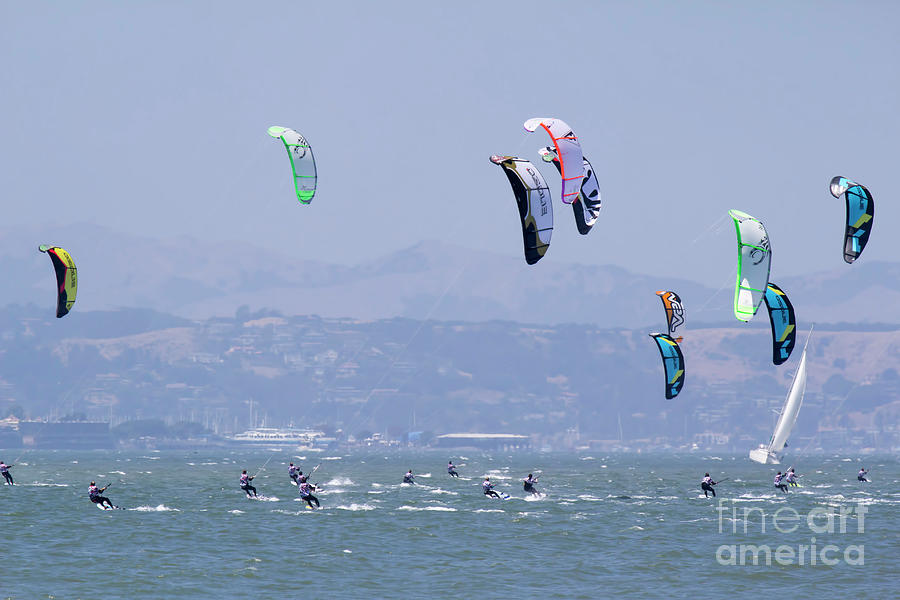 Kite Surfing California II Photograph by Chuck Kuhn