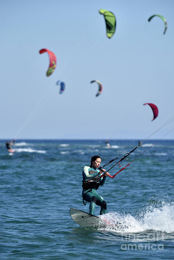 Kite surfing Photograph by George Atsametakis