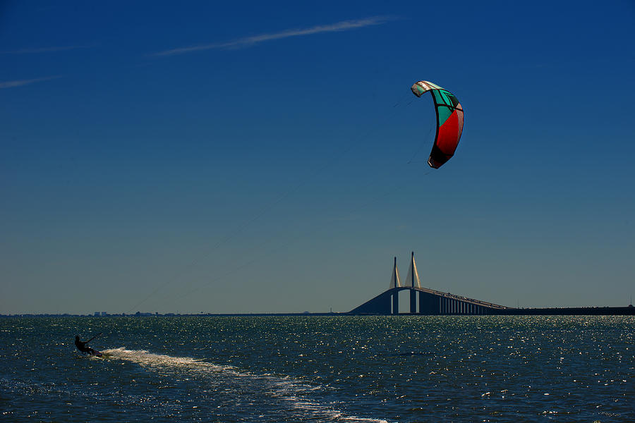 Kite Surfing Photograph by Kevin Cable