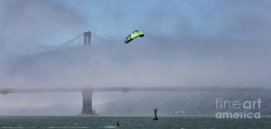 Kite Surfing San Francisco  Photograph by Chuck Kuhn