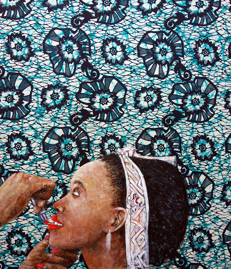 Kitenge Background 1 Painting by Ronex Ahimbisibwe