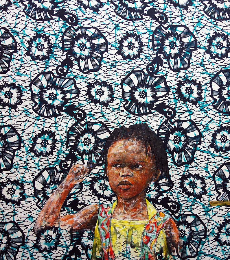 Kitenge Background 3 Painting by Ronex Ahimbisibwe