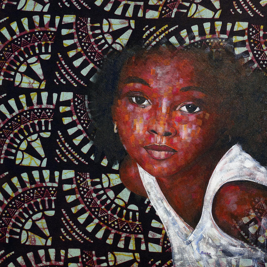 Kitenge Background Series 8 Painting by Ronex Ahimbisibwe