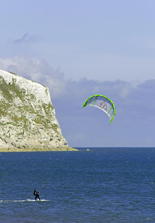 Kite-surfer At Yaverland Photograph