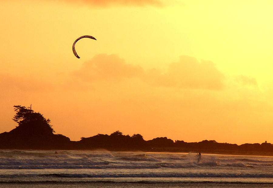 Kitesurfing the sunset Photograph by Mark Alan Perry