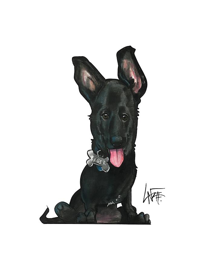 Dog Portrait Drawing - Kitlak 3541 by John LaFree