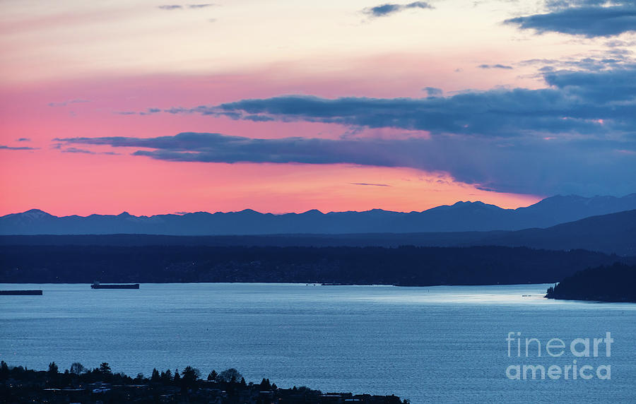 Seattle Photograph - Kitsap Puget Sound Sunset by Mike Reid