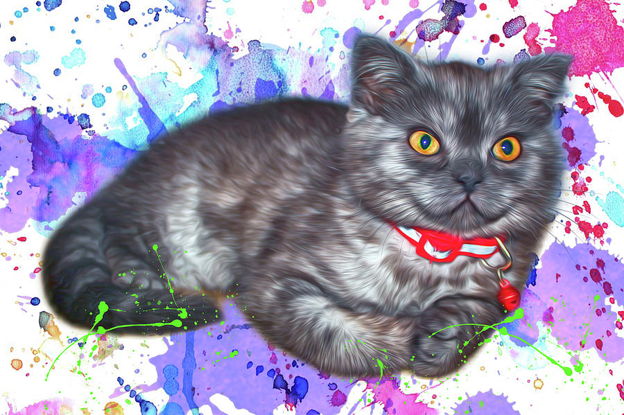 Kitten-paint Digital Art