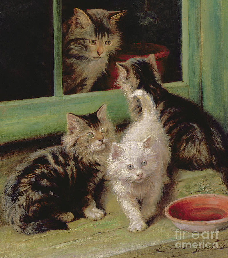 Cat Painting - Kittens  by Fannie Moody