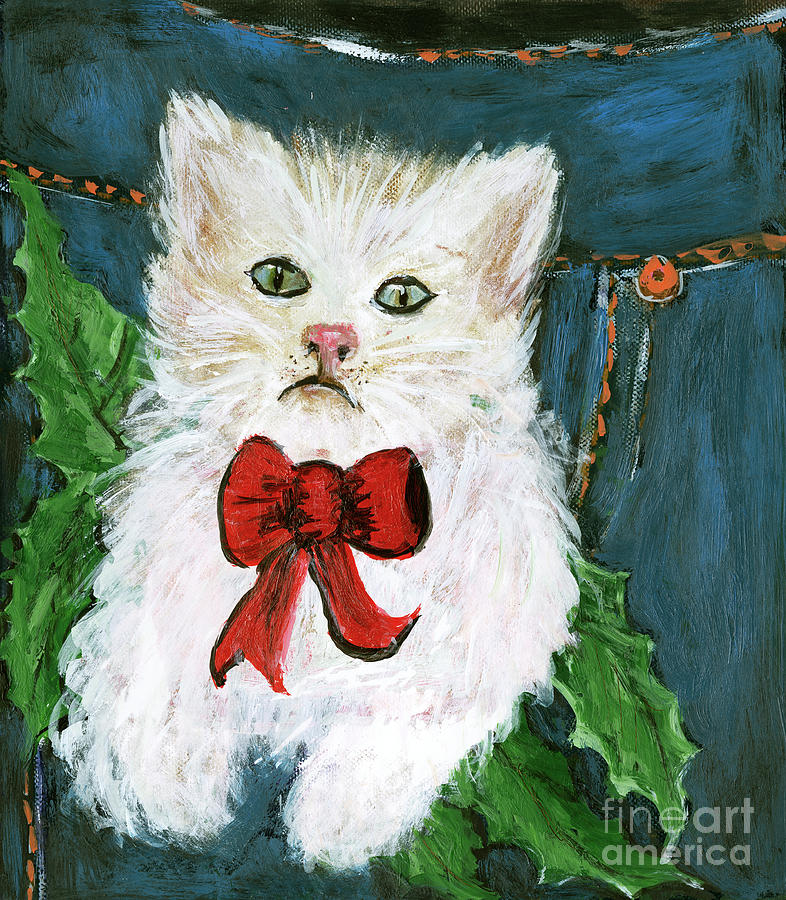 Kitties First Christmas Painting by Pati Pelz