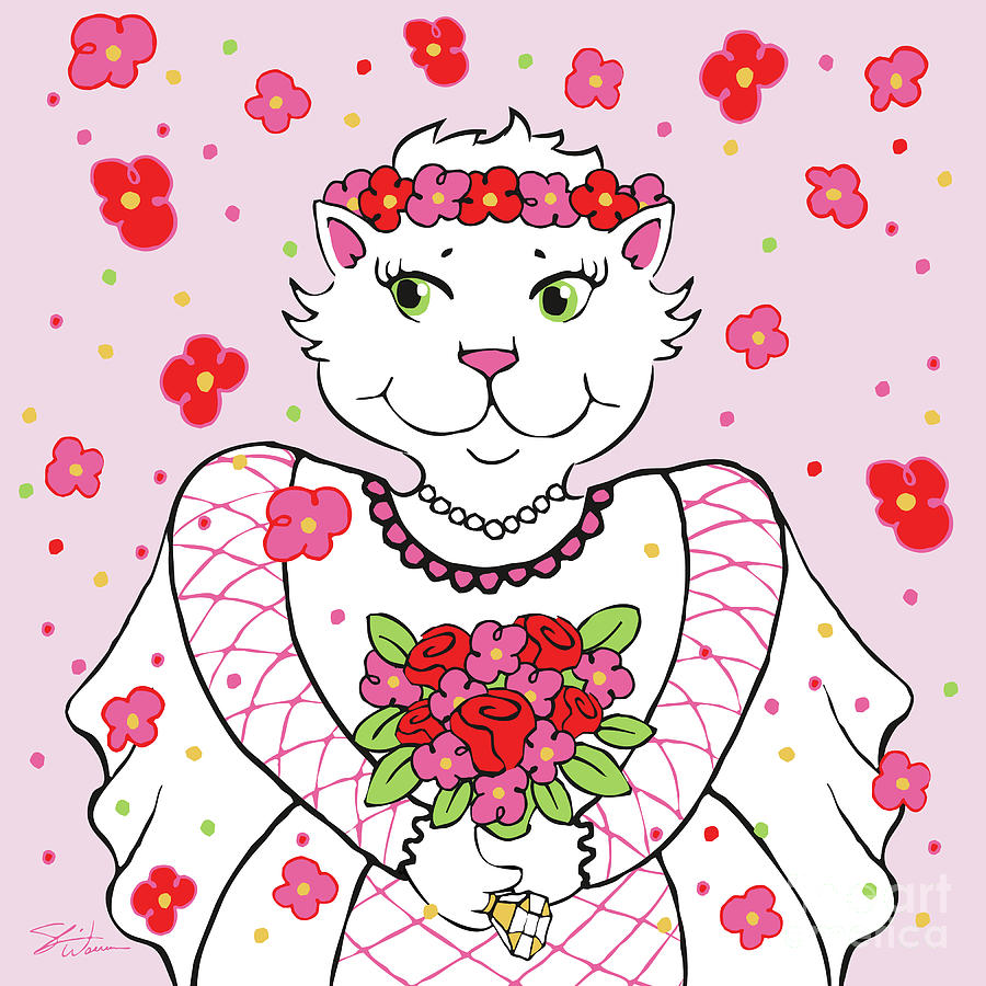 Kitty Bride Digital Art by Shari Warren