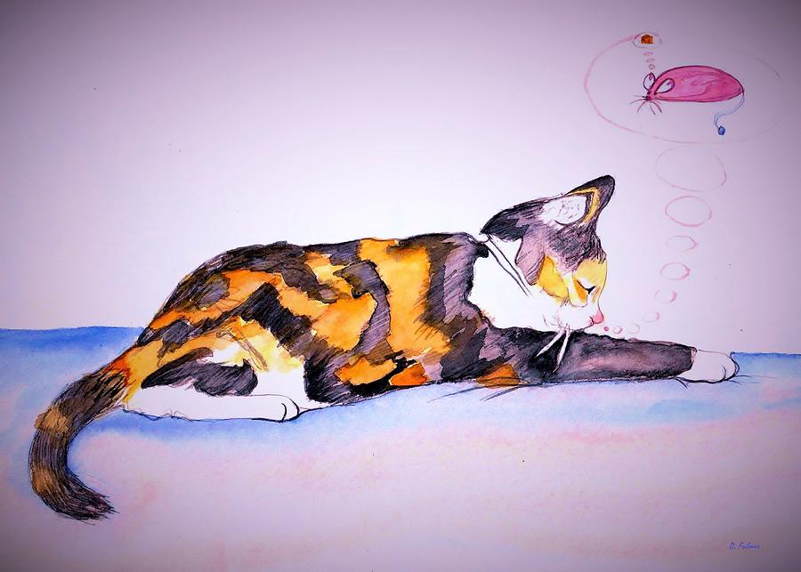 Kitty Cat Drawing by Denise F Fulmer