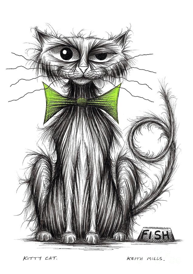 Kitty cat Drawing by Keith Mills