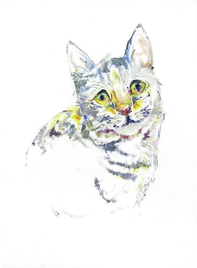 Kitty Cat Portrait in Oil by Kim Guthrie Painting by Kim Guthrie - Pixels