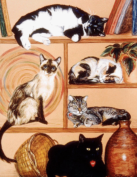 Kitty Collection Painting by Kay Ridge