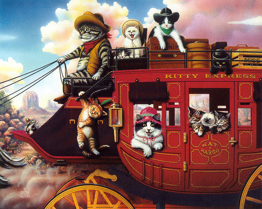 Cat Painting - Kitty Express by Don Roth