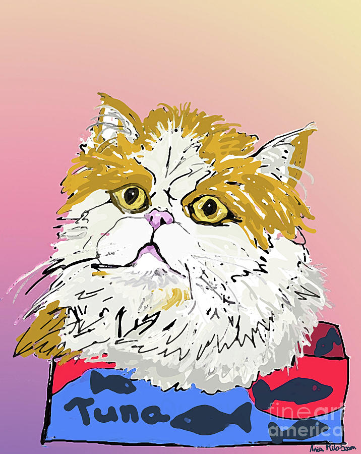 Kitty in Tuna Can Digital Art by Ania M Milo