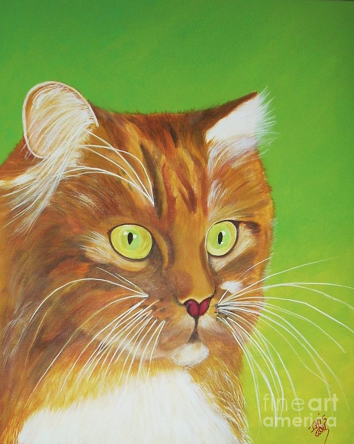 Animals Painting - Kitty by Iris Mora Animals Painting - Kitty by Iris Mora
