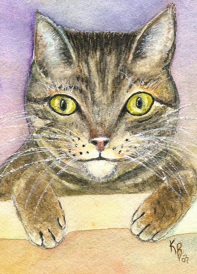 Kitty Painting by Karen Fleschler