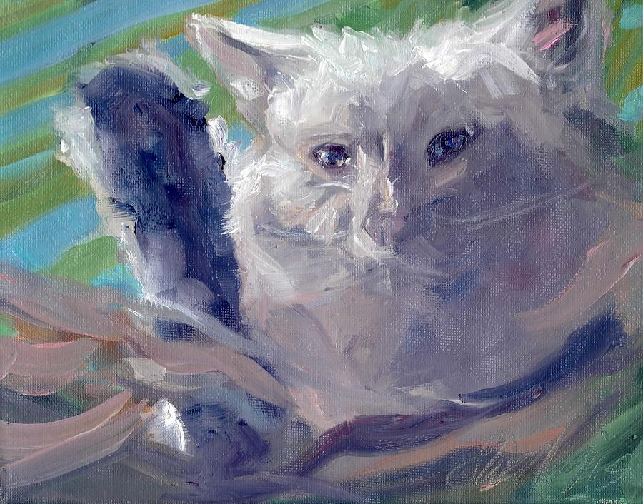 Kitty Kitty In A Tree Painting by Sheila Wedegis