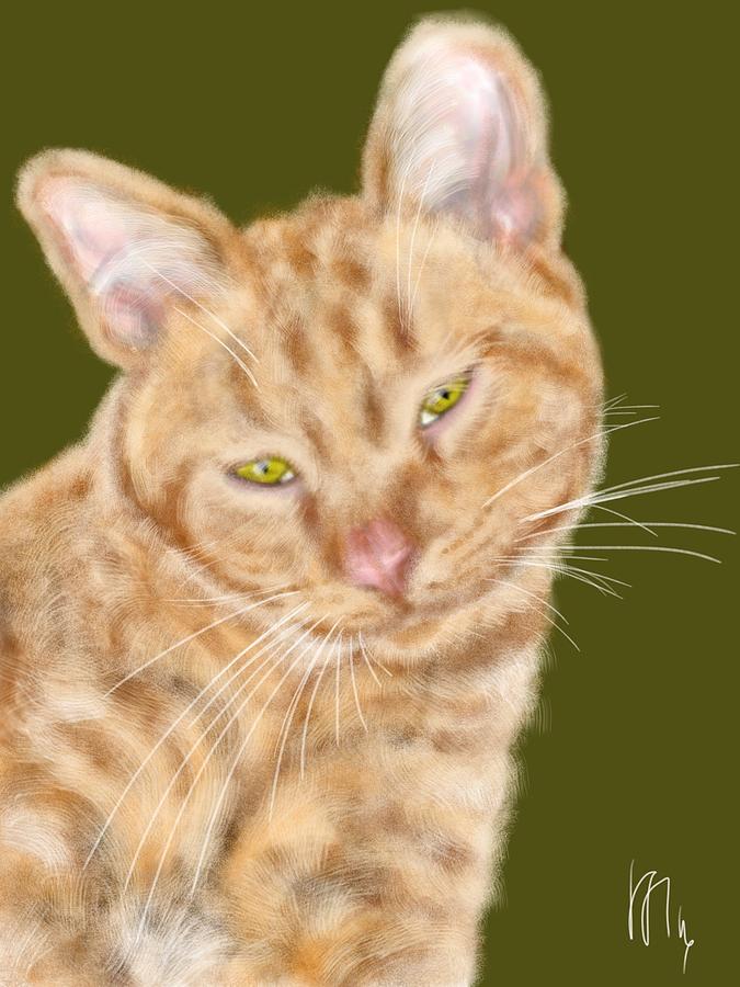 Animal Painting - Kitty With the Green Eyes  by Lois Ivancin Tavaf