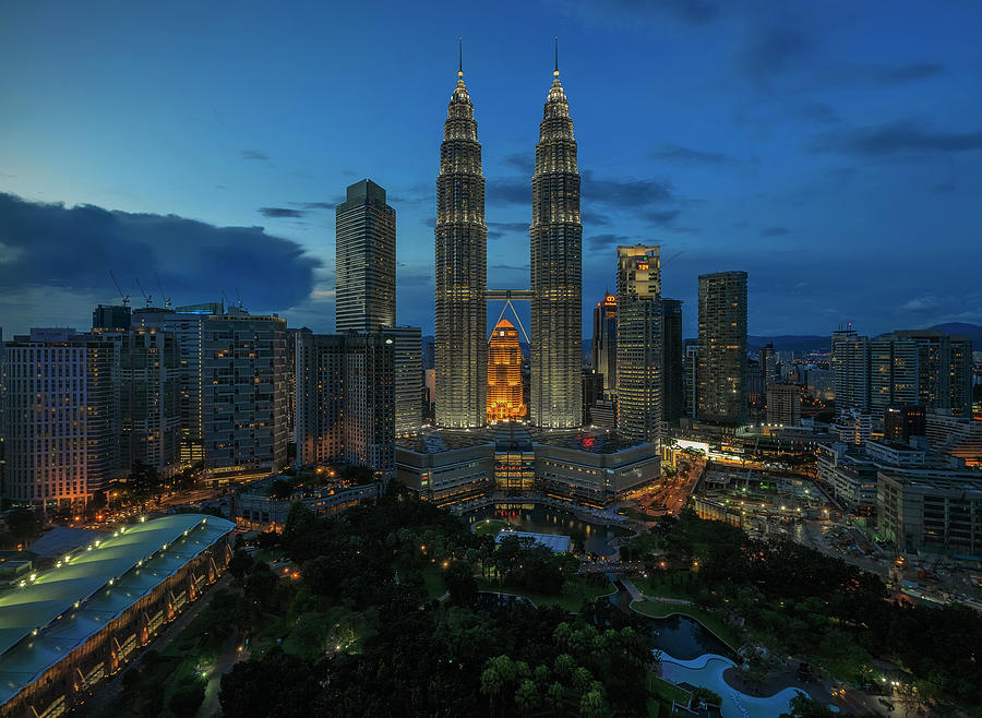 KLCC in Blue Hour Photograph by Mohd Rizal Omar Baki - Fine Art America