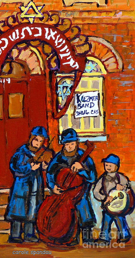 Klezmer Band Jewish Music Bagg Street Synagogue Jewish Art Carole Spandau Canadian Artist Painting by Carole Spandau