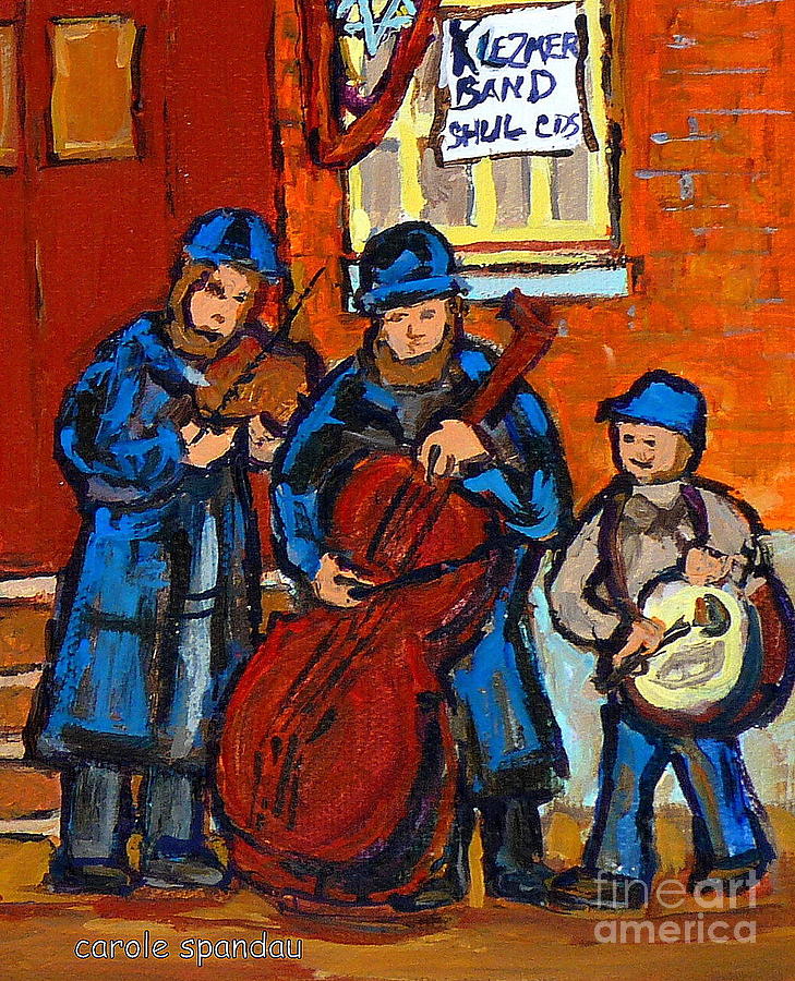 Klezmer Band Street Performance Jewish Musicians Live Band Jewish Art Carole Spandau Canadian Artist Painting by Carole Spandau