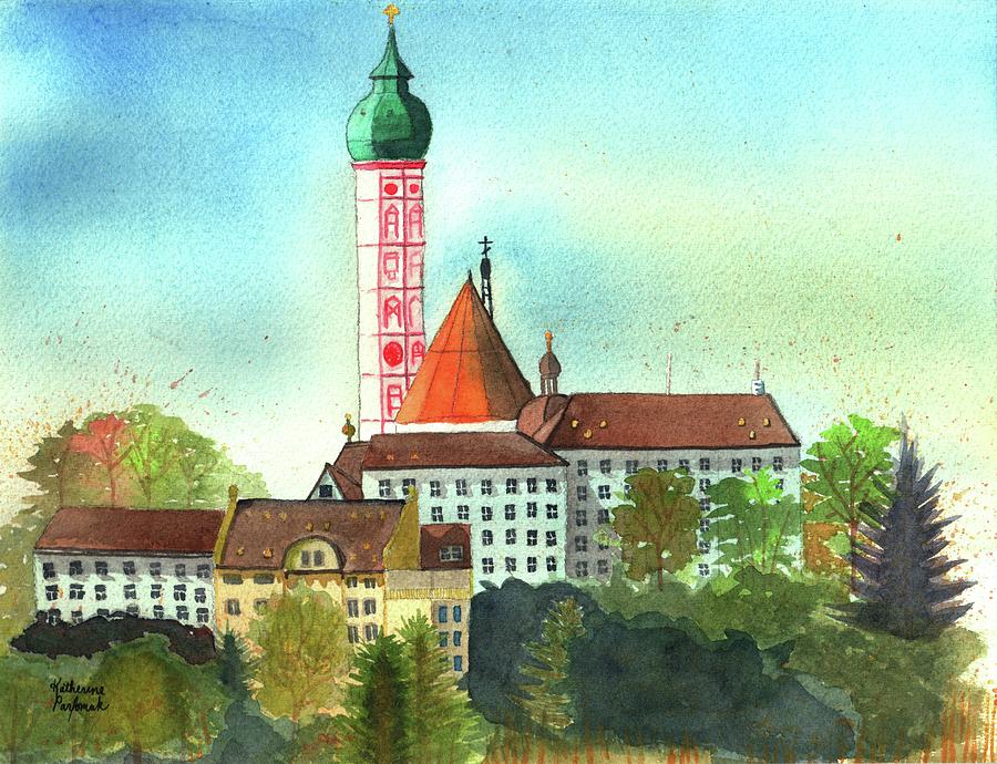Architecture Painting - Kloster Andechs by Katherine Parfomak