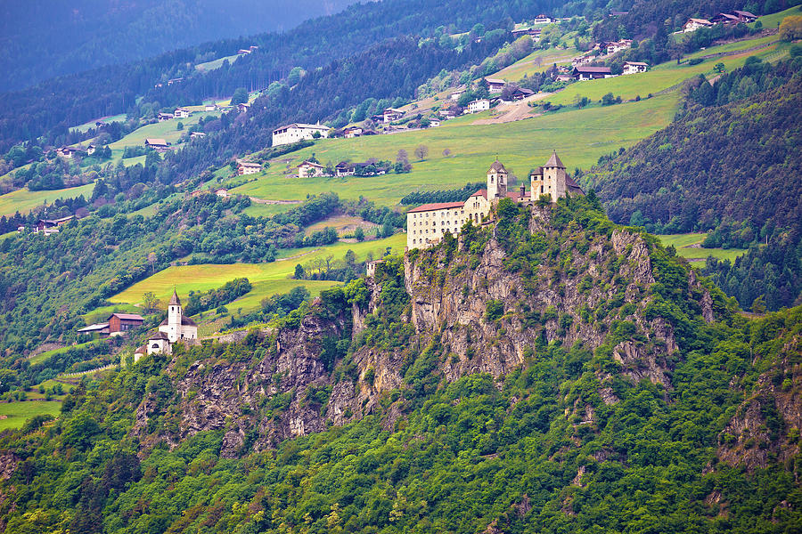 Kloster Saben castle on green Apls hills near Sabiona Photograph by Brch Photography