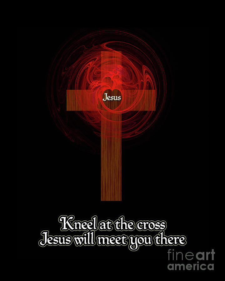 Jesus Christ Painting - Kneel At The Cross by Two Hivelys