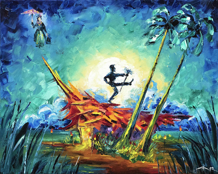 Knees up, Tiki Time Painting by Nelson Ruger