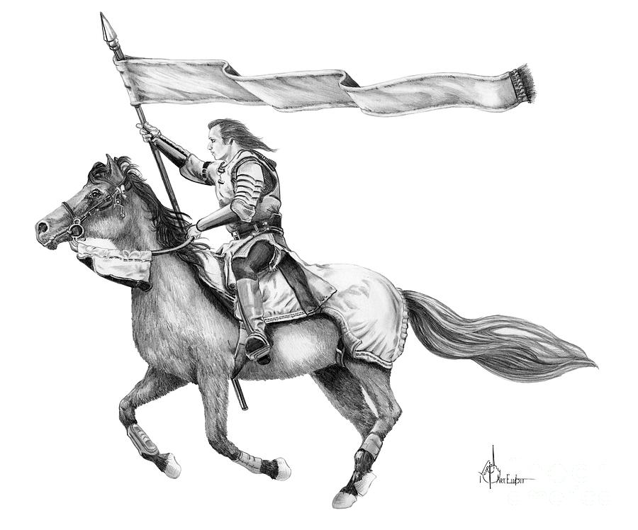 Knight Drawing - Knight in Armor by Murphy Elliott