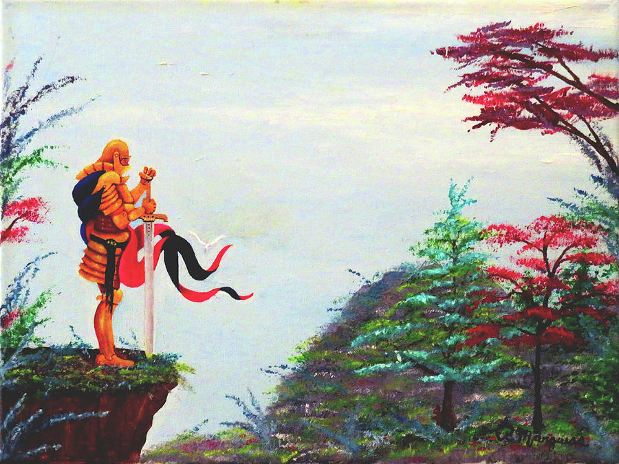 Knight Digital Art - Knight on a Cliff by Robert Marquiss Knight Digital Art - Knight on a Cliff by Robert Marquiss