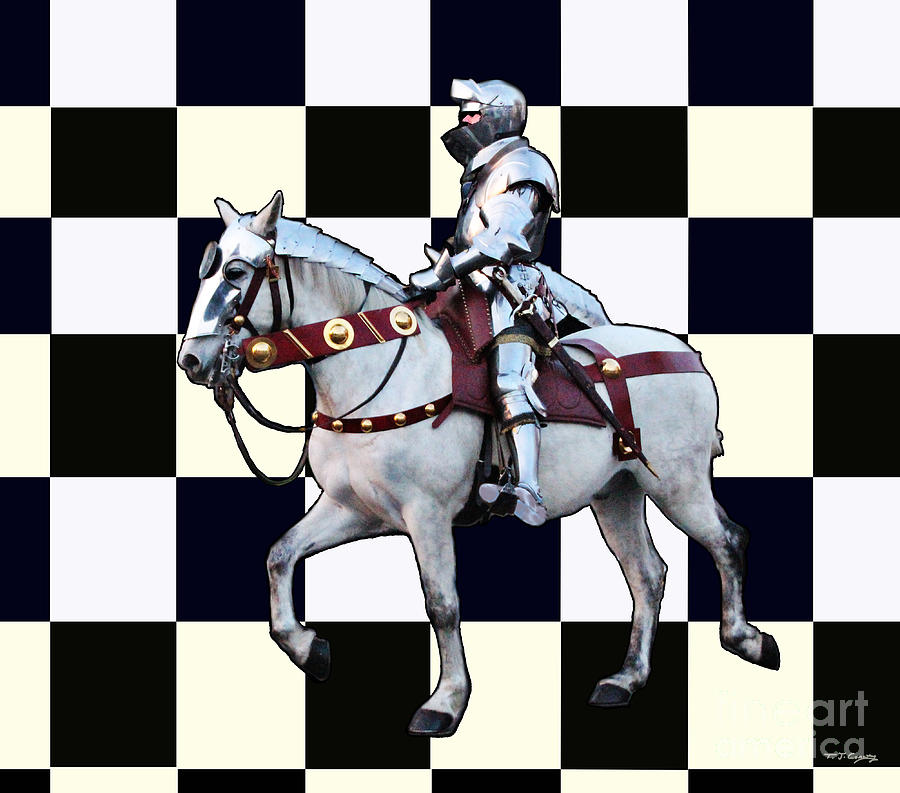 Knight on white horse with Chess board Photograph by Tom Conway