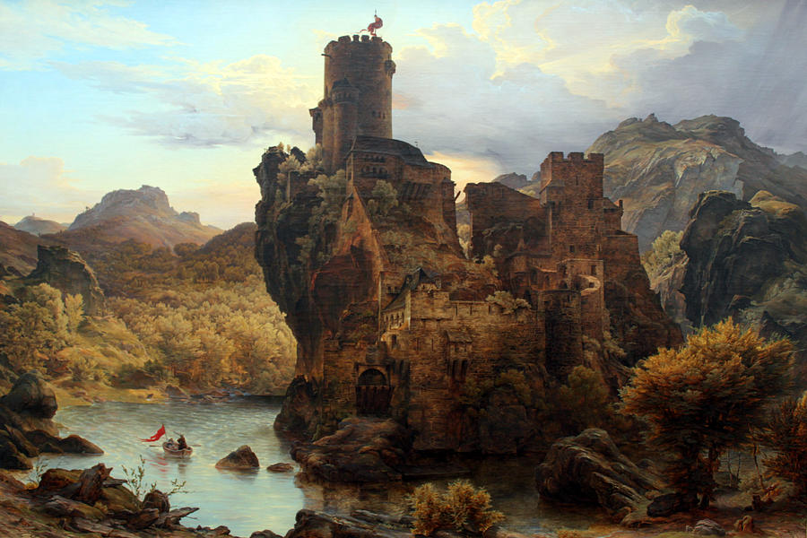 Knights Castle Painting by Karl Friedrich Lessing