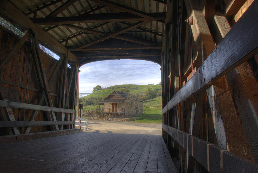 Knights Ferry covered bridge Photograph by Jim And Emily Bush