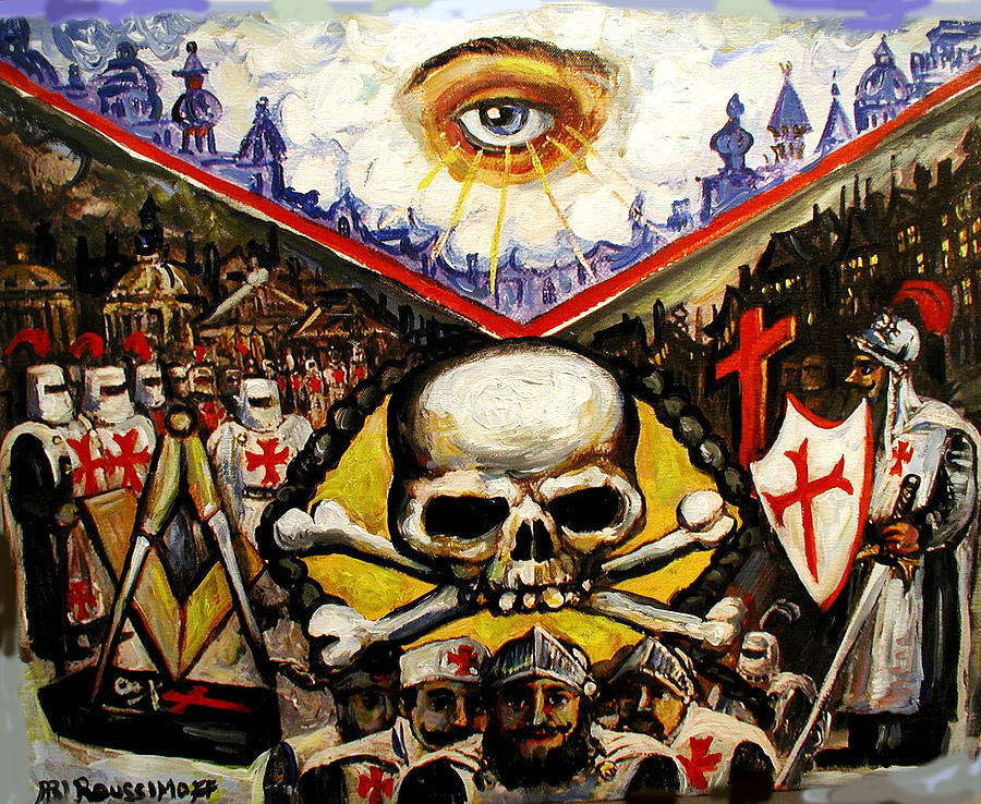Surrealism Painting - Knights Templar. History, Legend and Allegory by Ari Roussimoff