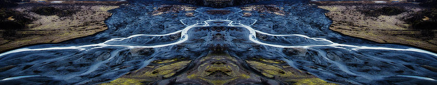 Knik Glacier Runoff Reflection Digital Art