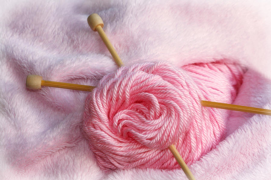 Knitting Needles In Pretty Pink Yarn Photograph by Tracie Schiebel
