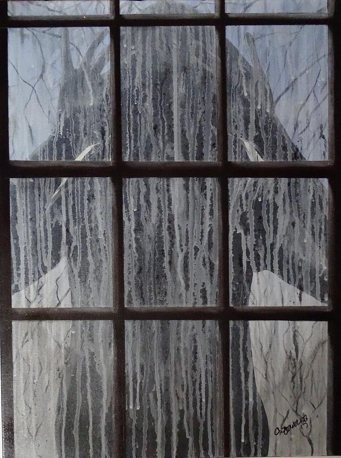 Window Painting - Knock at the Window by Charles Zemelka