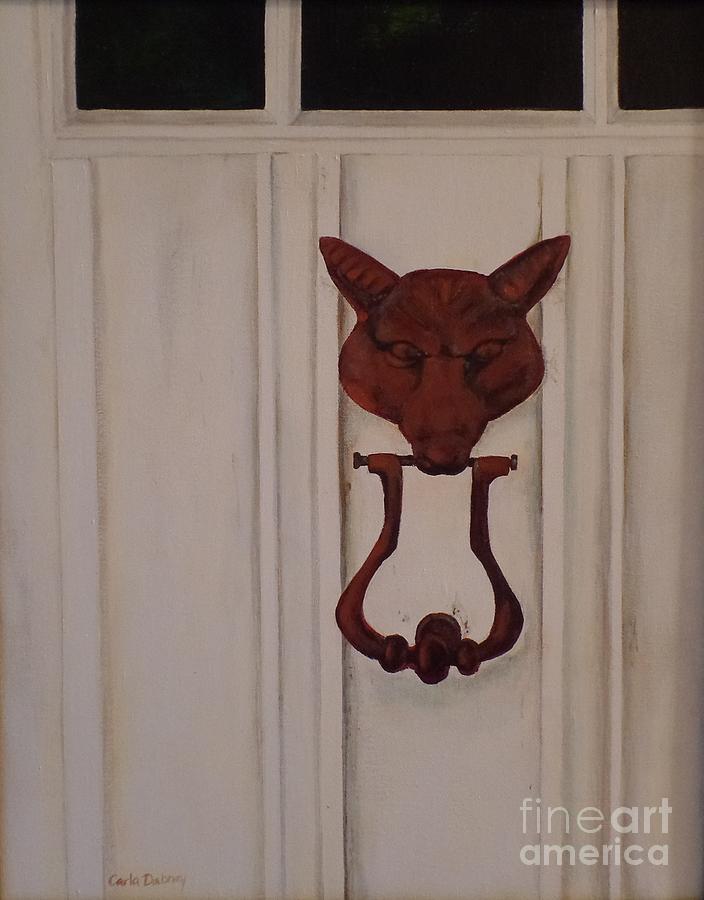 Fox Painting - Knock knock by Carla Dabney Fox Painting - Knock knock by Carla Dabney
