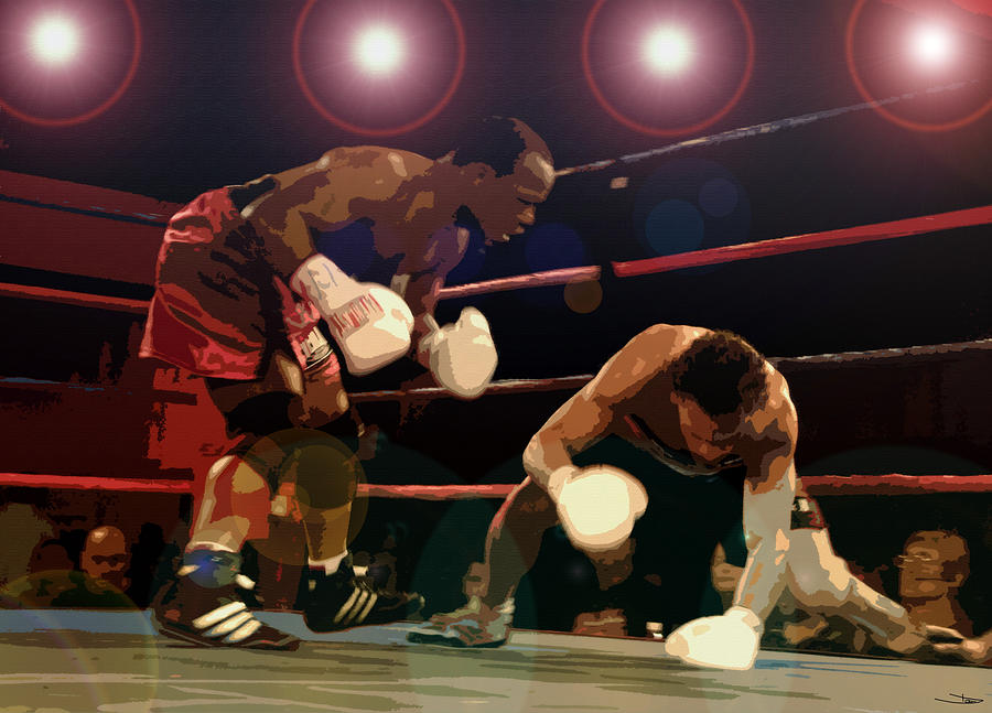 Sports Painting - Knockdown by David Lee Thompson