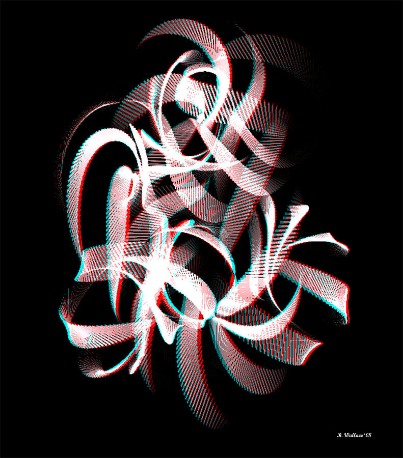 KnotPlot 16 - Use Red-Cyan 3D glasses Digital Art by Brian Wallace