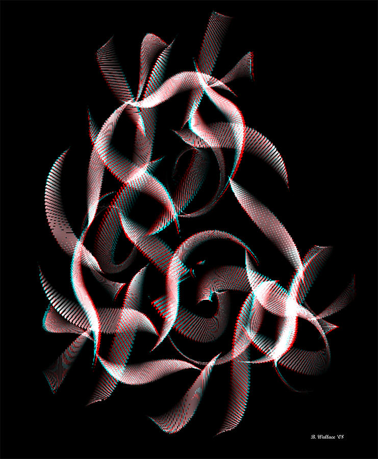 KnotPlot 17 - Use Red-Cyan 3D glasses Digital Art by Brian Wallace