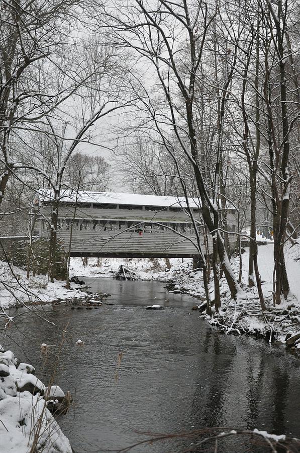 Knox Valley Forge Covered Bridge in Winter Photograph by Bill Cannon