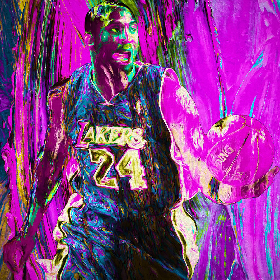 Kobe Bryant Photograph - Kobe Bryant LA Lakers Digital Painting 3 by David Haskett II