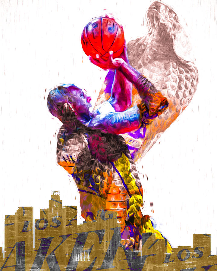 Kobe Bryant Los Angeles Lakers Digital Painting Snake 1 Photograph by David Haskett II