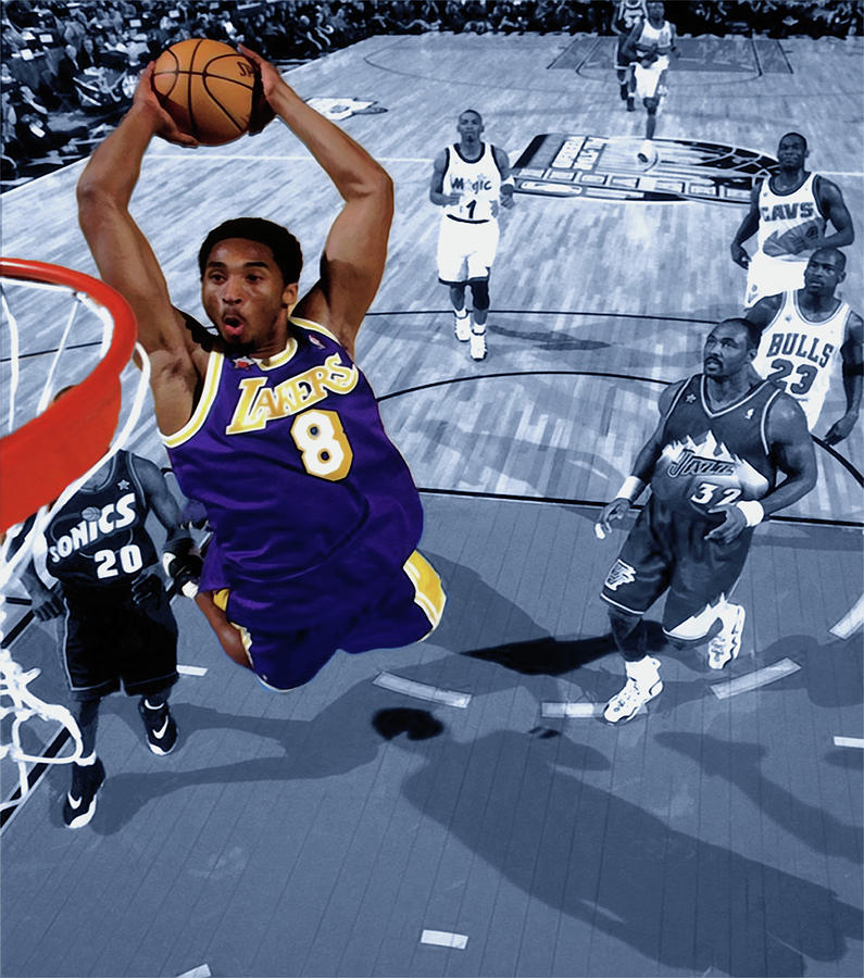 Kobe In Flight Mixed Media by Brian Reaves