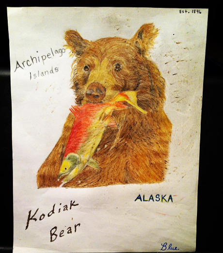 Kodiak Bear Drawing by Blue Jordan